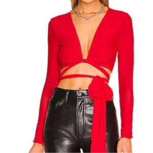 Lovers + Friends Bold Red Crop Top